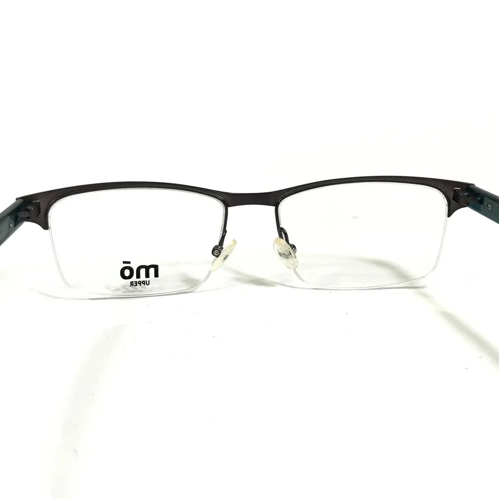 MO Eyewear Eyeglasses Frames UPPER 335NY C Gray Blue Horn Half Rim 53-17-140